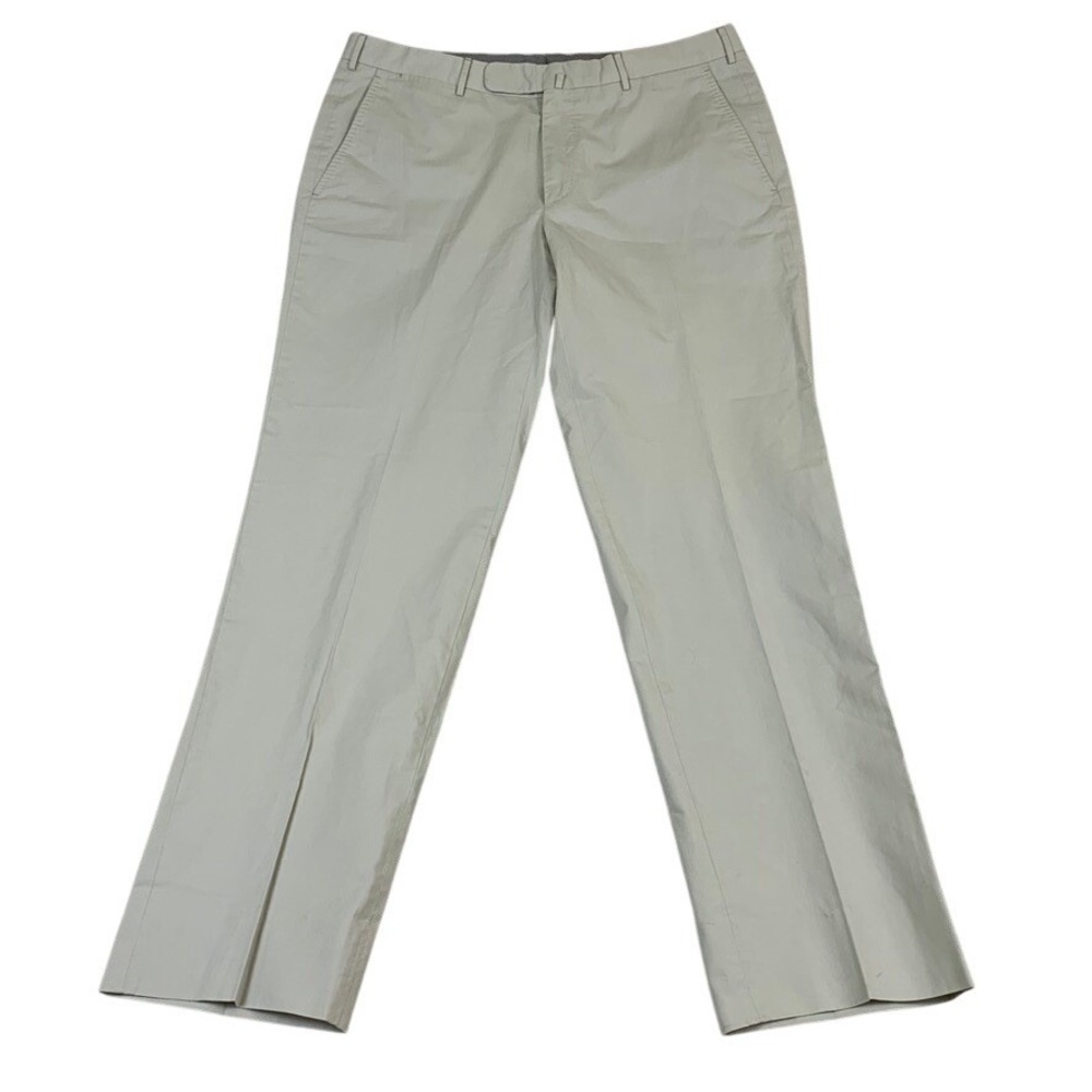 Ermenegildo Zegna Pants Mens 34x30 Beige Cotton Stretch Trousers Switzerland